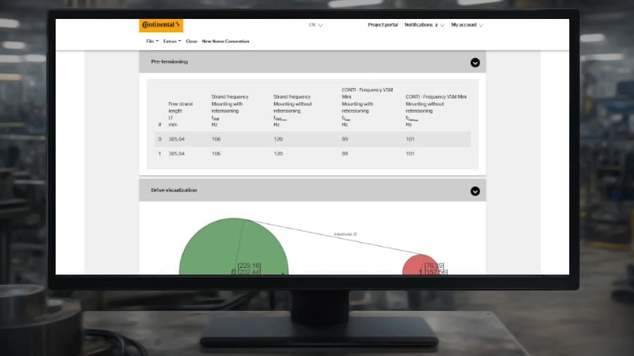 Výpočet kontrolní frekvence v&nbsp;online aplikaci CONTI PROFESSIONAL