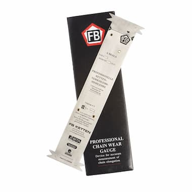 Měřič opotřebení řetězů (nerez, německý popis) – ilustrativní obrázek